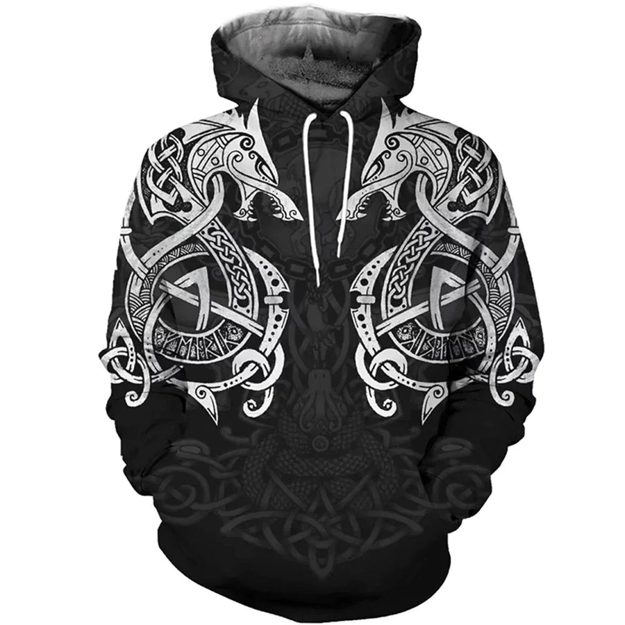 Viking Valhalla Cartoon Hoodie Dress