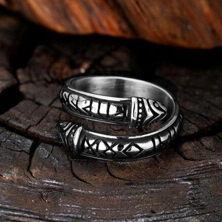 Viking Ring Jormungandr Runes