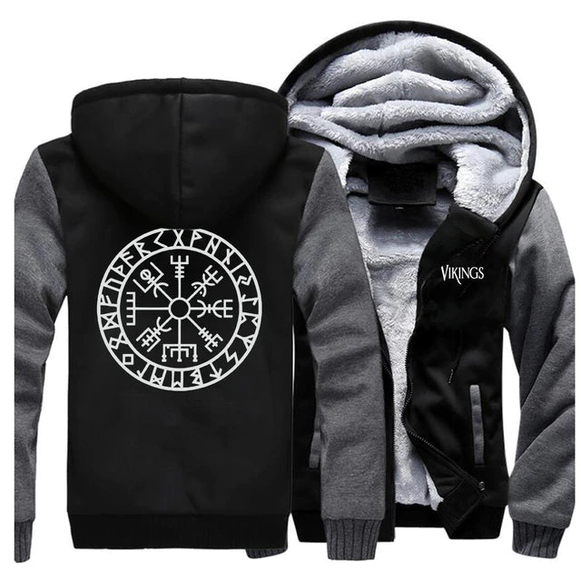 Zip Up Viking Vegvisir Hoodie