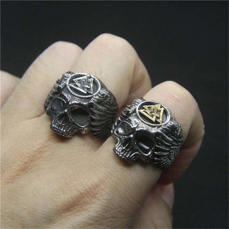 Viking Ring - Fallen Warrior With Ravens and Valknut