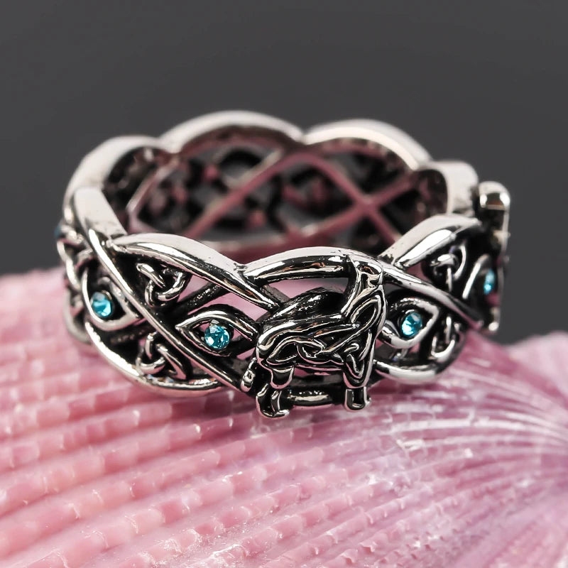 Celtic Wolf Viking Ring