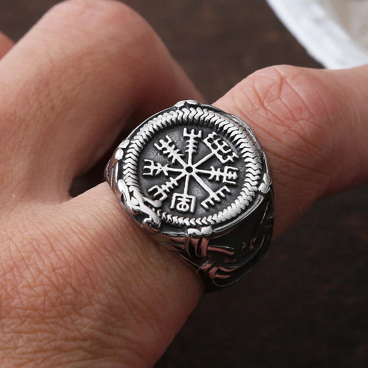 Viking Ring - Vegvisir Serpent