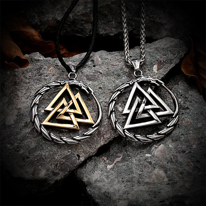 Viking Necklace - Valknut Ouroboros