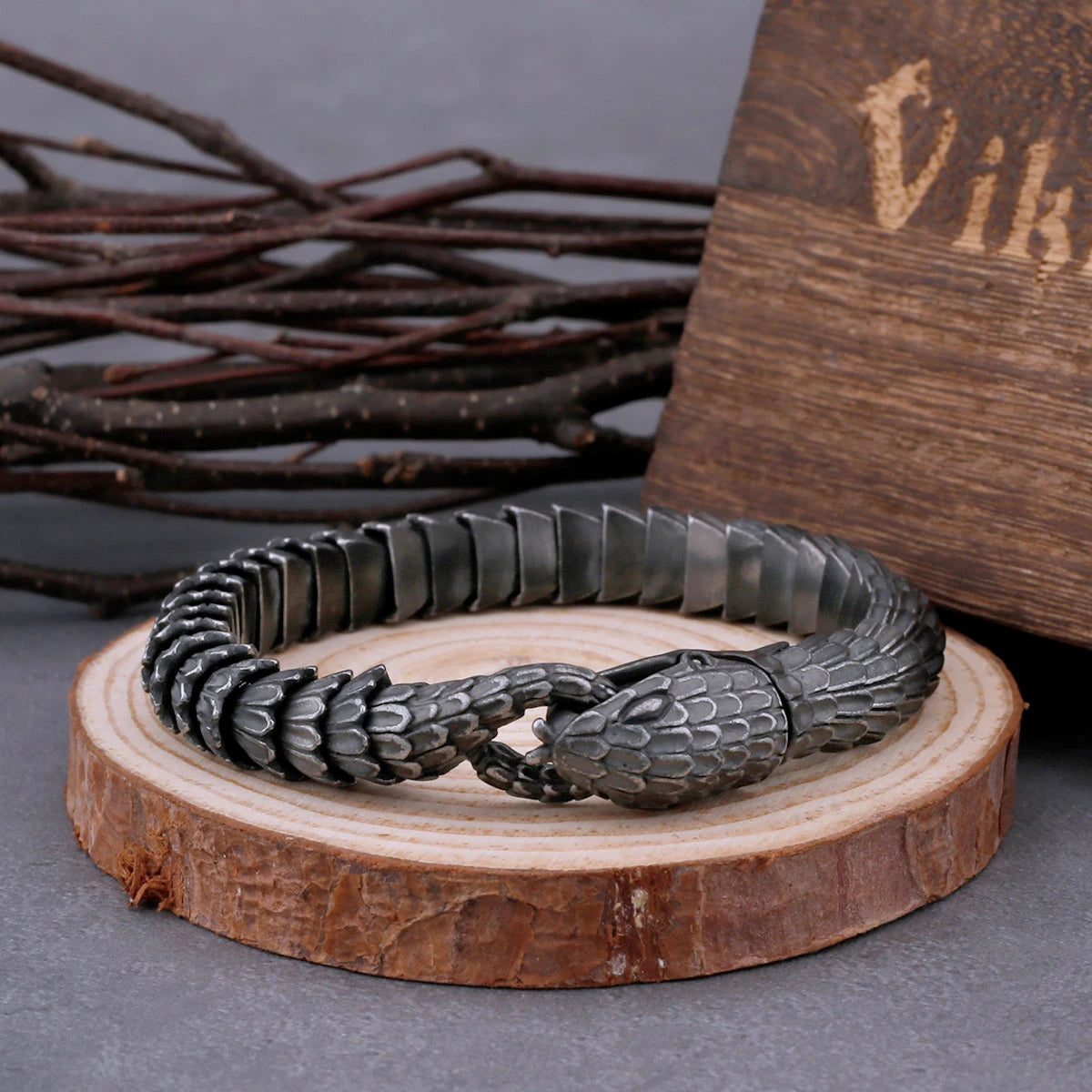 Buy Viking Bracelet Fenrir Wolf Head Arm Ring Steel Viking Online in India  - Etsy