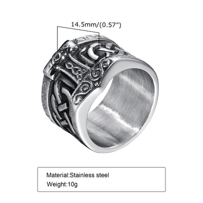Viking Ring - Mjolnir in Celtic Knot
