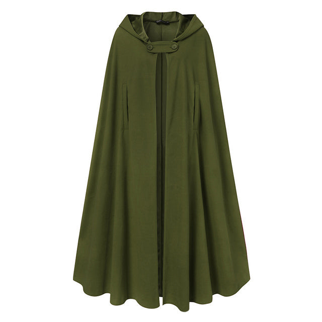 Long cape outlet coat with hood