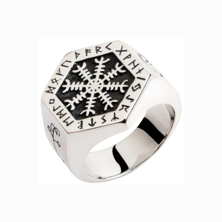 Viking Ring - Aegishjalmur Runes