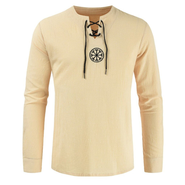 Long-sleeve Linen Medieval Viking Shirt