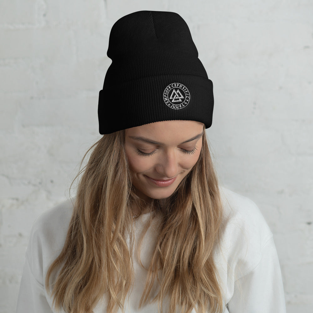 Viking Beanie Featuring A Valknut Symbol