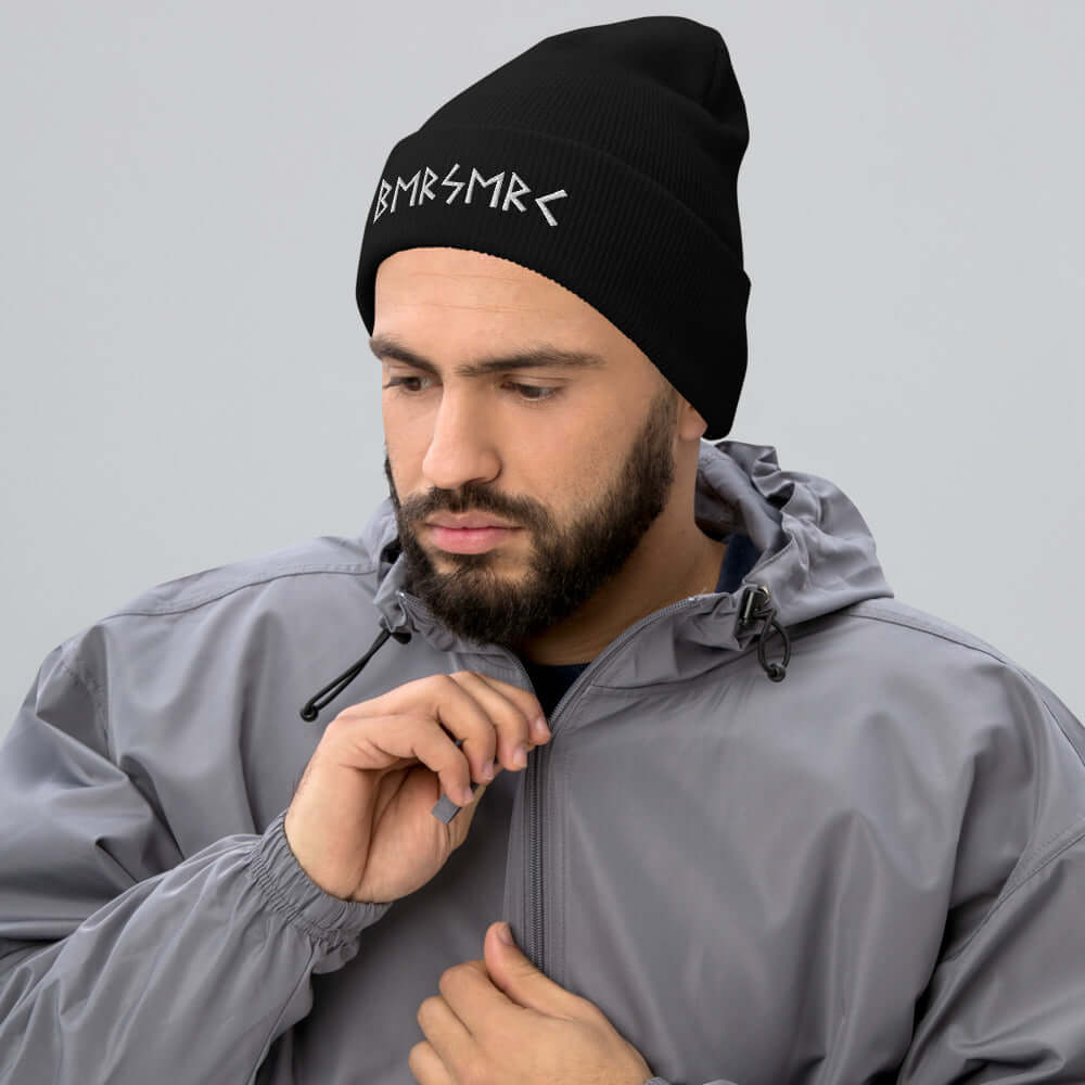 Viking Beanie Featuring Berserker Old Futhark