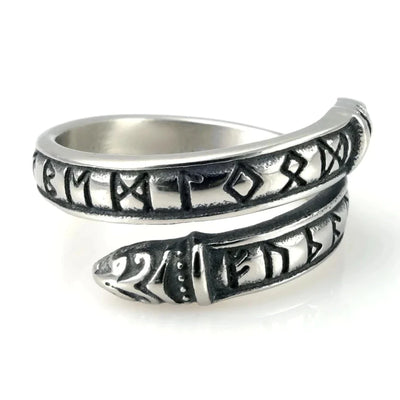 Sterling Silver Jörmungandr Viking Ring