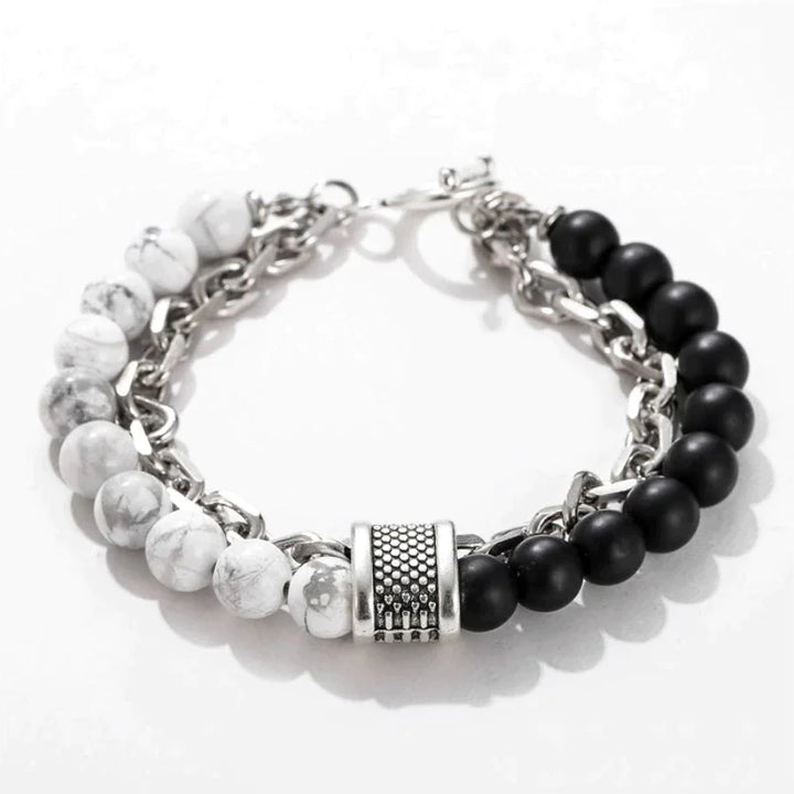 Double-layer Beaded Stone Viking Bracelet