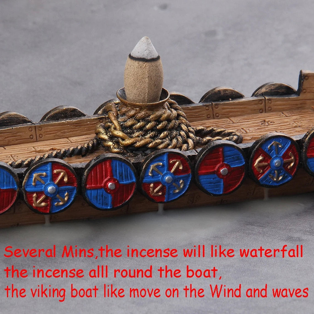 Viking Dragon Boat Backflow Incense Burner