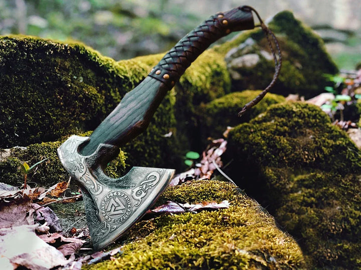 Viking Valknut Battle Axe