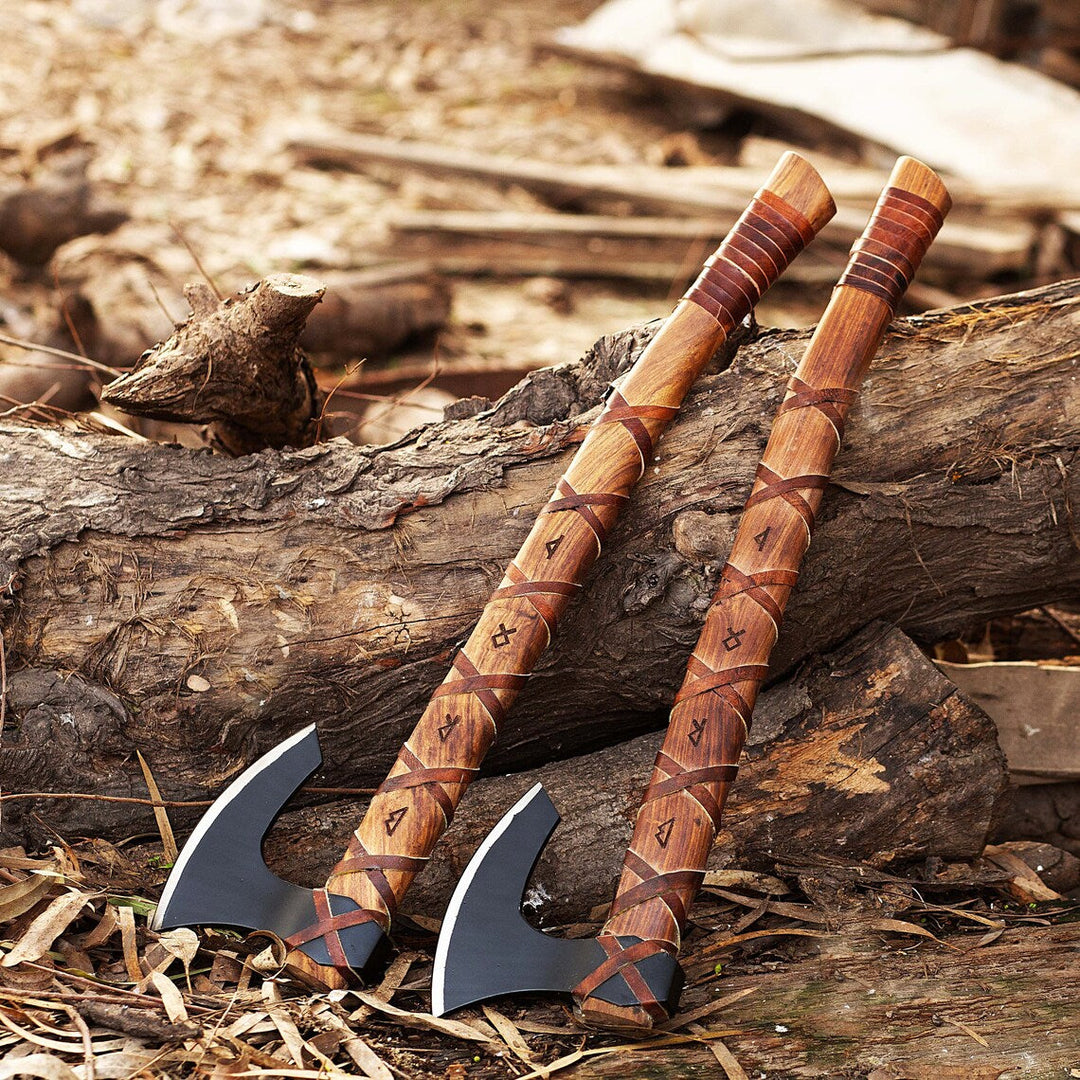 Rollo Viking Battle Axe With Nordic Runes