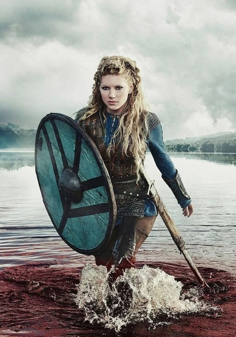 Lagertha Shieldmaiden Viking Shield With Battle Worn Finish