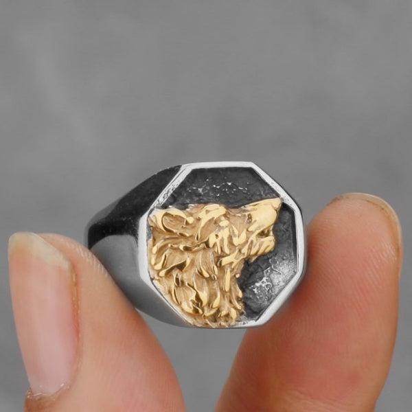 Viking Ring - Wolf Gold