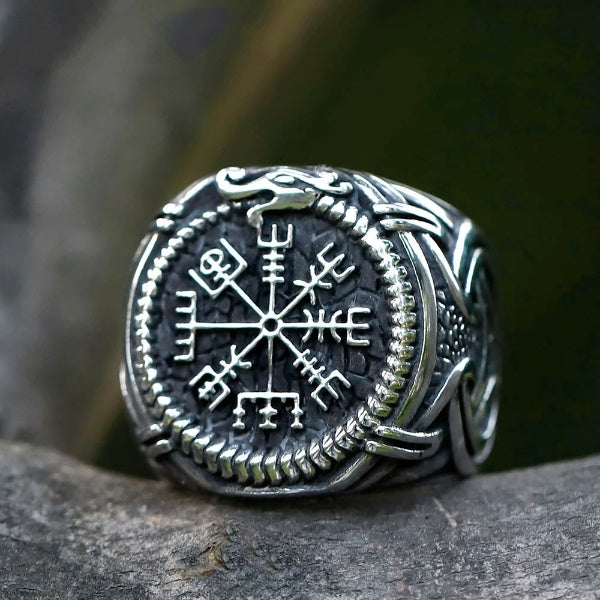 Viking Ring - Vegvisir Serpent