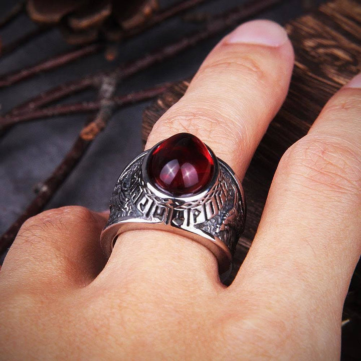 Viking Ring - Wolf And Raven Blood Ring