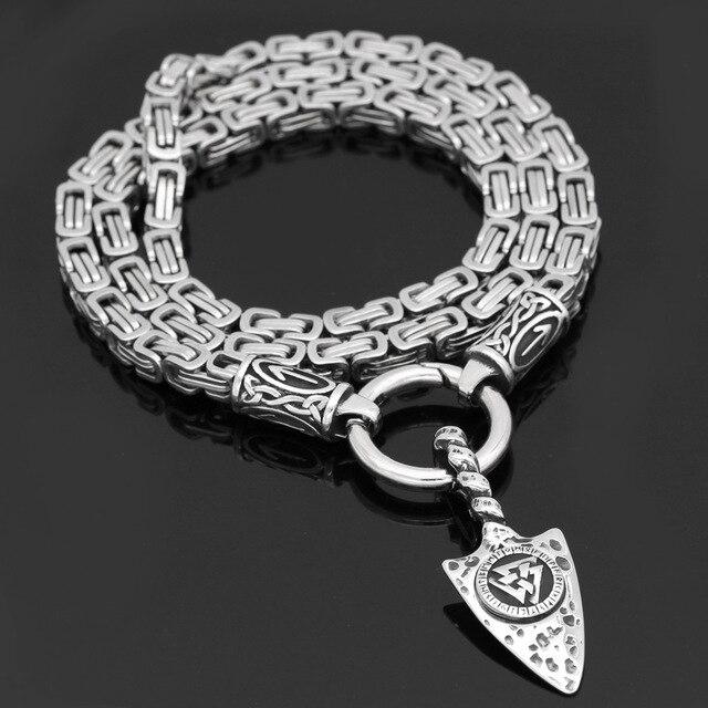 Satanic Kings Chain King Chain With Odin's Spear Gungnir Featuring A Valknut Symbol ...