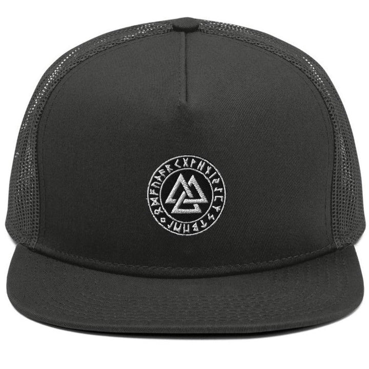 Snapback Viking Trucker Cap With Valknut Symbol