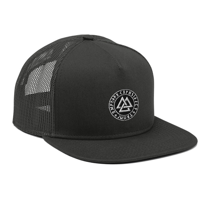 Snapback Viking Trucker Cap With Valknut Symbol