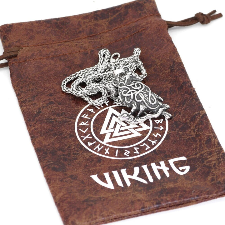 Viking Necklace - Knotted Raven