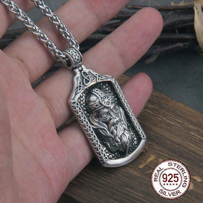 Sterling Silver Odin The All Father Pendant Necklace