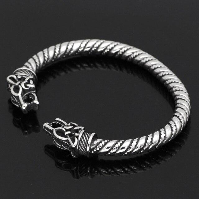 Wolf Head Twisted  Viking  Arm Ring