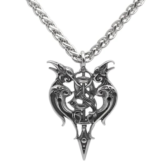 VIKING NECKLACE WITH HUGINN & MUNINN DESIGN