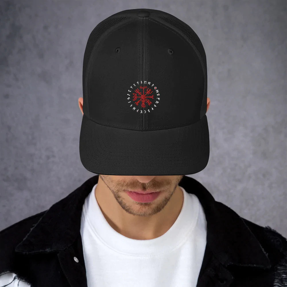 Viking Trucker Cap With The Vegvisir Symbol