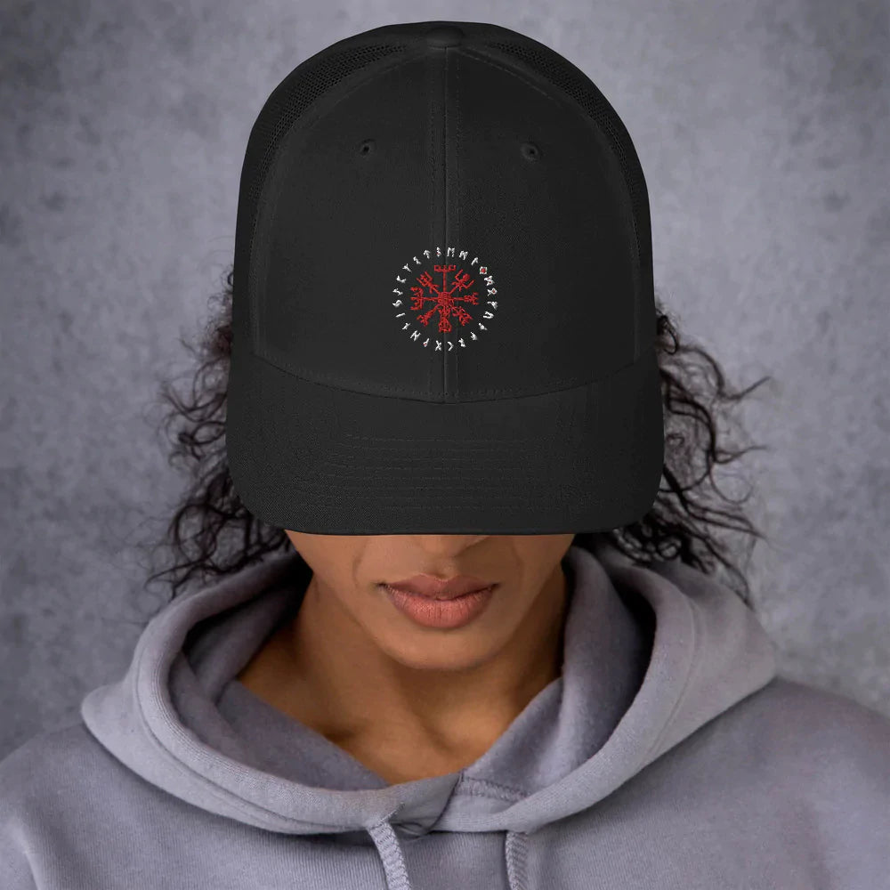 Viking Trucker Cap With The Vegvisir Symbol