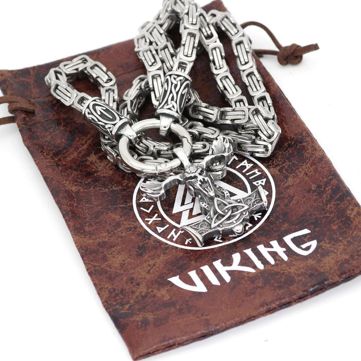 King Chain Featuring Runes With Sleipnir Pendant