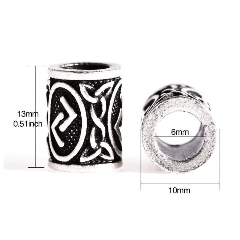VIKING BEARD BEAD WITH NORSE RUNES