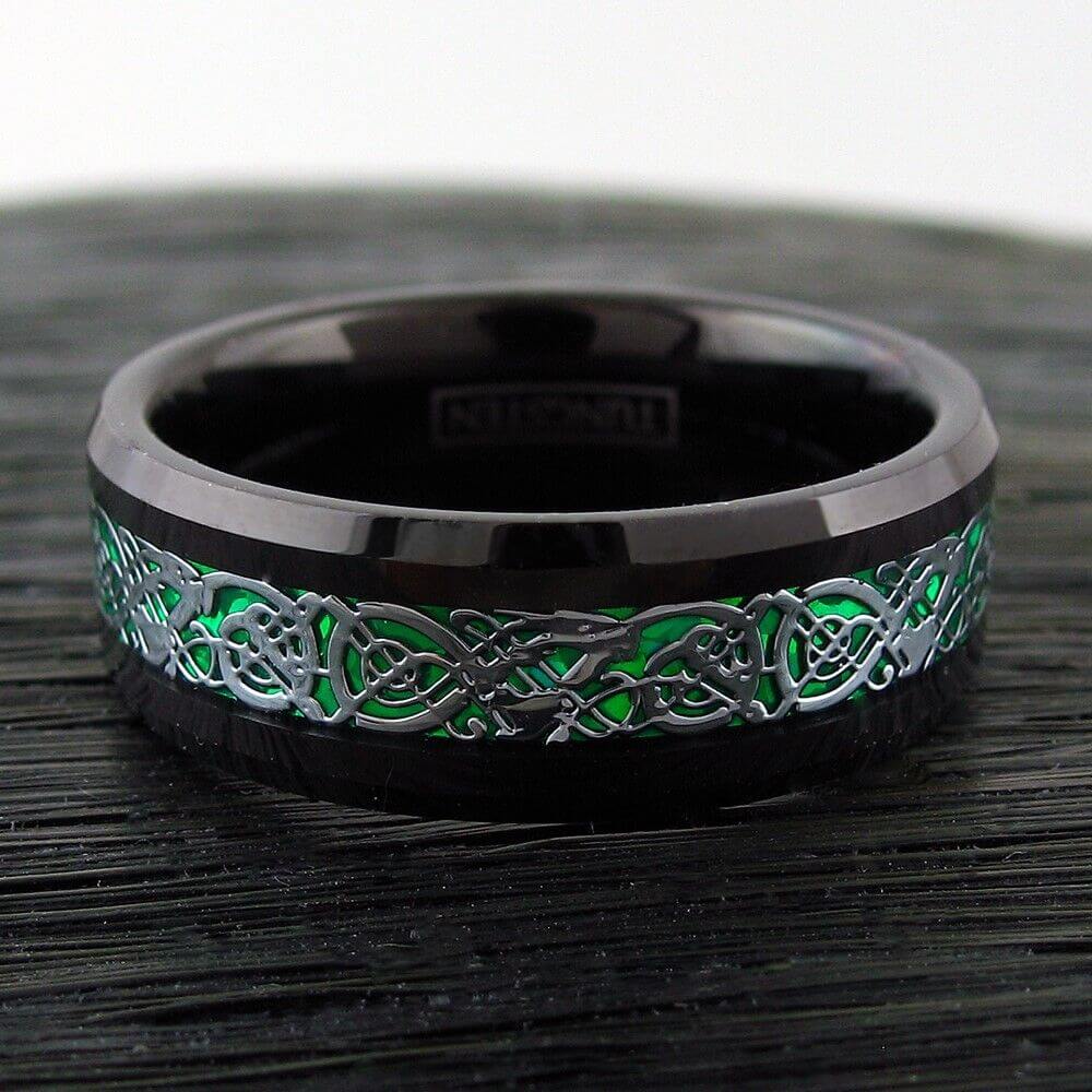 Loki God of Mischief Ring - Green Inlays