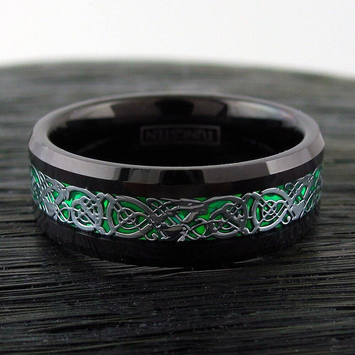 Loki God of Mischief Ring - Green Inlays