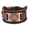 Leather Valknut Bracelet