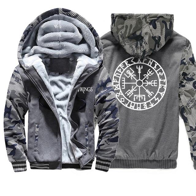 Zip Up Viking Vegvisir Hoodie