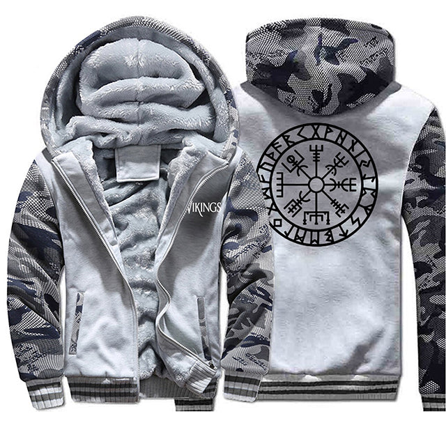 Zip Up Viking Vegvisir Hoodie