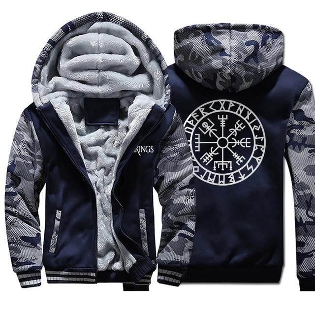 Zip Up Viking Vegvisir Hoodie