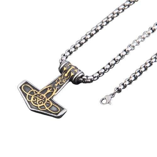 Thor Hammer Necklace - Algiz Rune