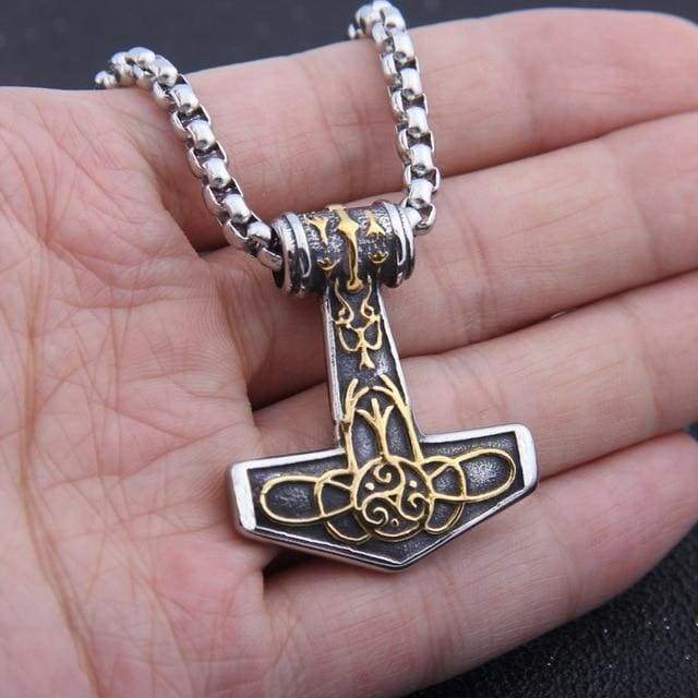 Thor Hammer Necklace - Algiz Rune