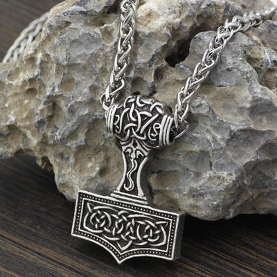 Thor Hammer Necklace - Celtic Knot