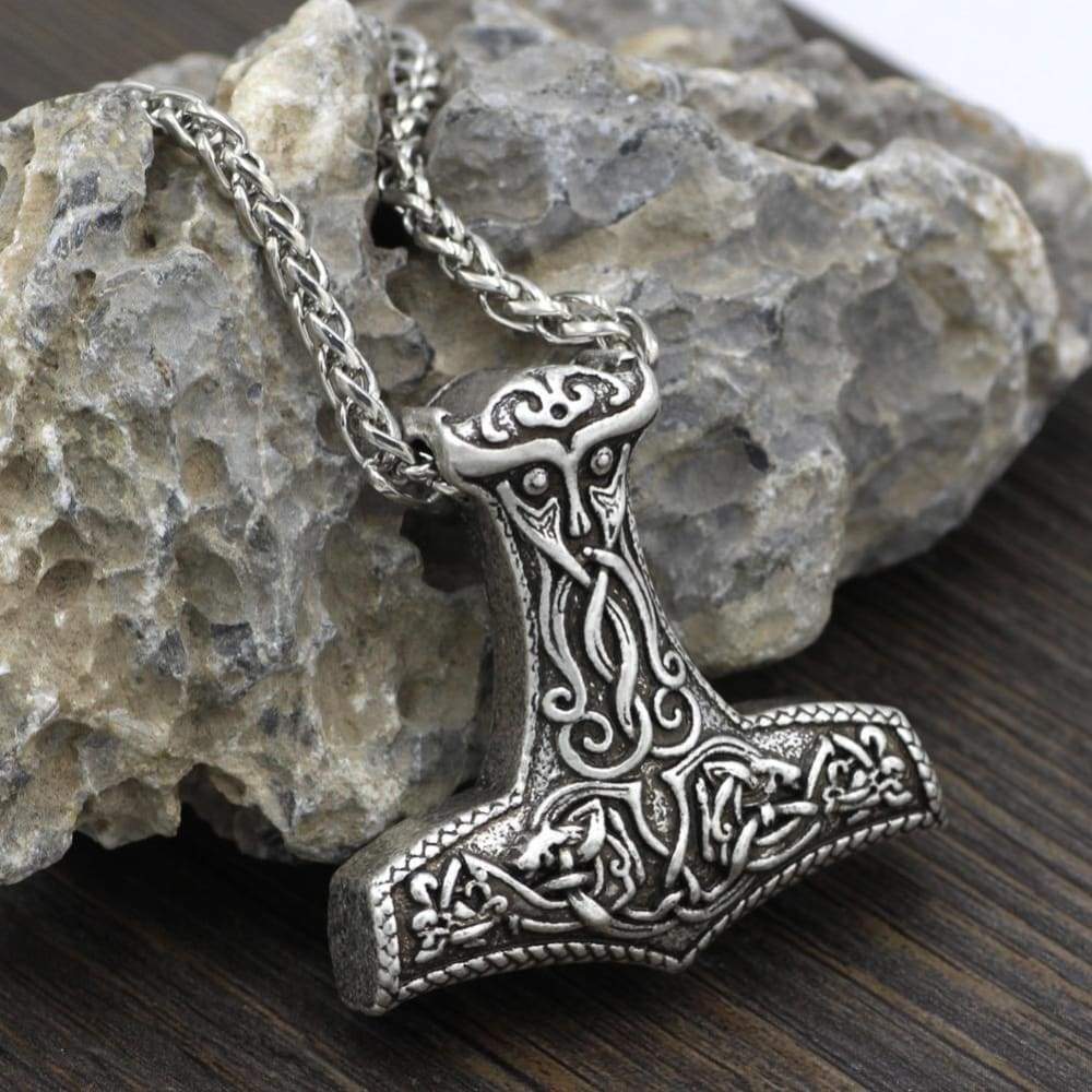 Thor Hammer Necklace - Dragon Knot