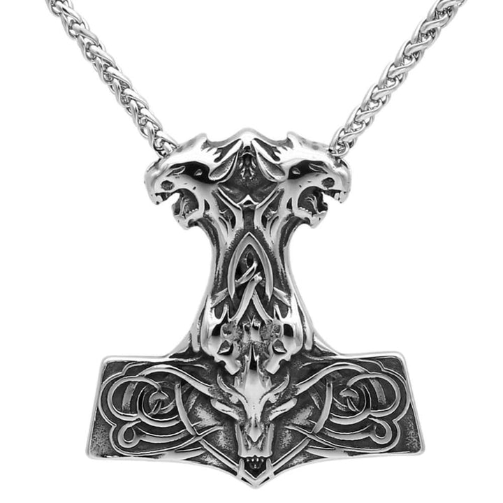 Thor Hammer Necklace - Helheim Wolves