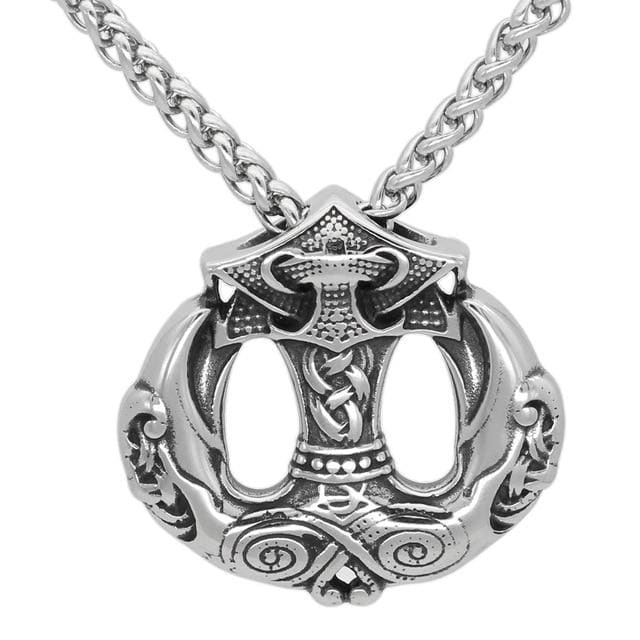 Thor Hammer Necklace - Huginn & Muninn