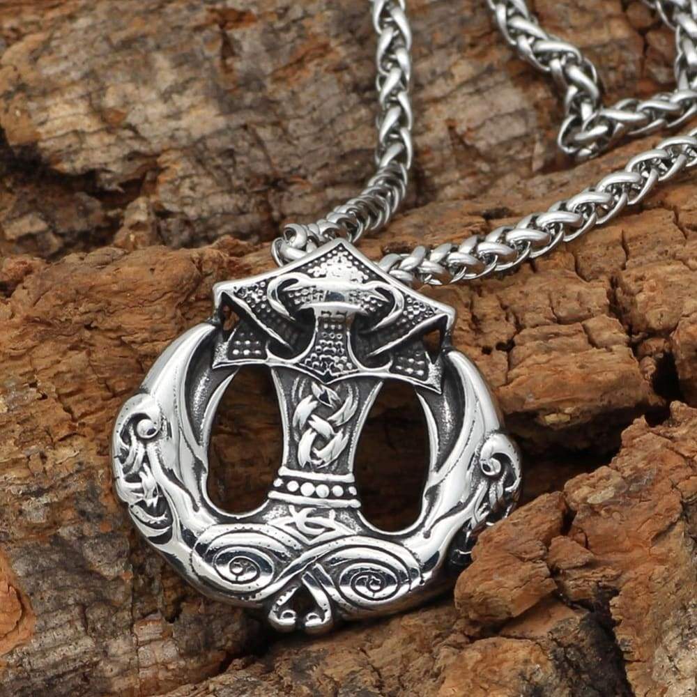 Thor Hammer Necklace - Huginn & Muninn