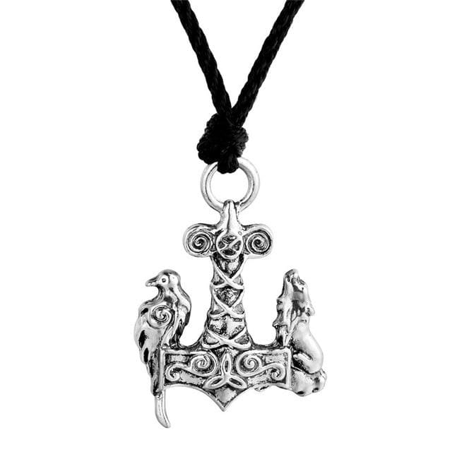 Thor Hammer Necklace - Raven Wolf