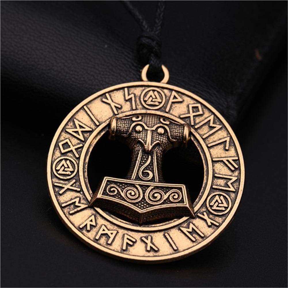 Thor Hammer Necklace - Runic Circle