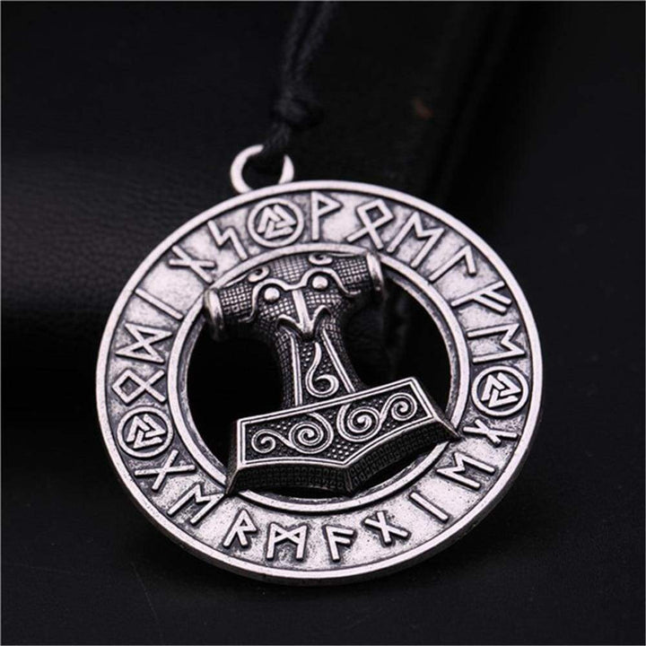 Thor Hammer Necklace - Runic Circle